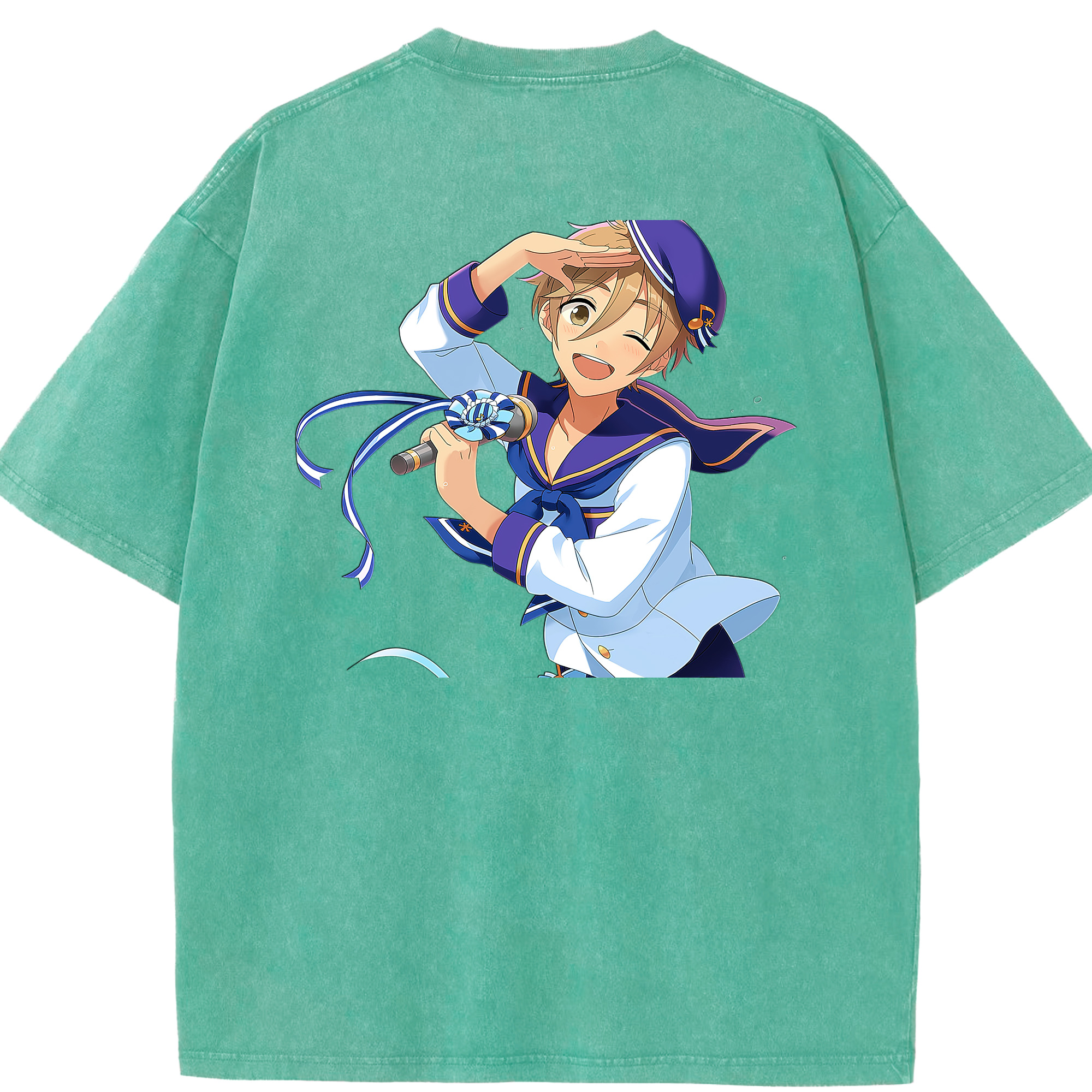 （画像用） あんさんぶるスターズ! Ensemble Stars 綿100% ヴィンテージ風 半袖Tシャツ（背面プリント）
